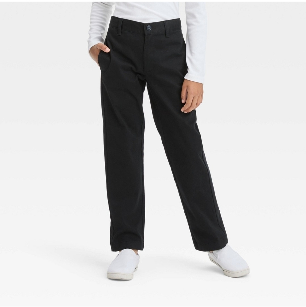 NWT Boys Black 10 Slim Khaki Uniform Pant Target Cat & Jack